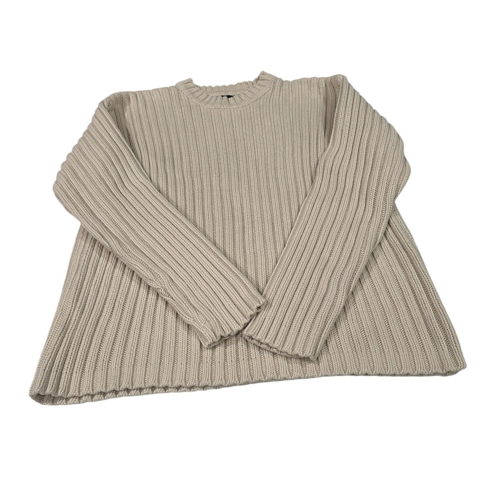 GAP Cream Ribbed Knit Sweater 100% Cotton